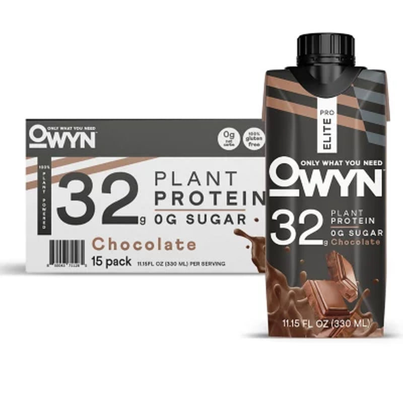 OWYN Pro Elite 32G Keto Plant Protein Shake, Chocolate 11.15 Fl. Oz., 15 Pk.