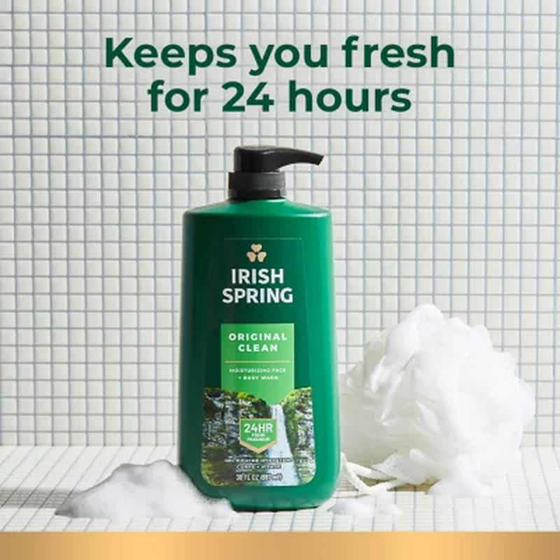 Irish Spring Body Wash for Men, Original Clean, 30 Fl. Oz., 2 Pk.