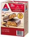 Atkins Chocolate Peanut Butter Meal Bars, High Fiber, 16G of Protein 15 Ct.