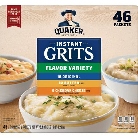 Quaker Instant Grits, Variety Pack 45.4 Oz., 46 Pk.