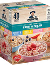 Quaker Instant Oatmeal Fruit & Cream, Variety Pack 42.3 Oz., 40 Pk.