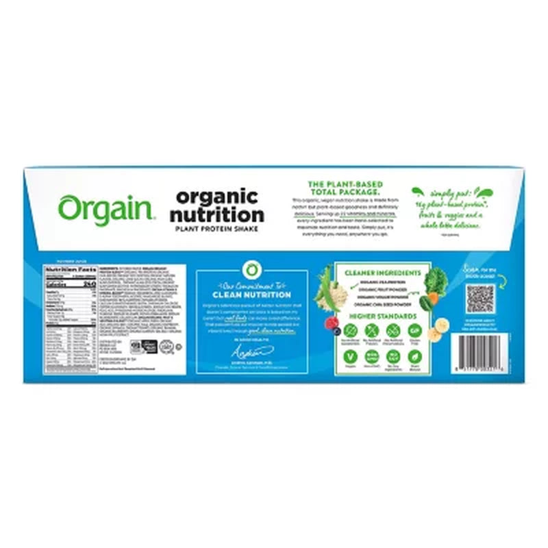 Orgain Organic Nutrition Vegan All-In-One Protein Plant Based RTD Shake, Smooth Chocolate 12 Ct.