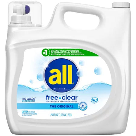 All Free Clear Liquid Laundry Detergent, the Original, 166 Loads, 250 Fl. Oz.