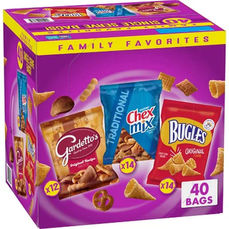 Bugles, Chex Mix & Gardetto Variety Pack Snacks, 40 Pk.