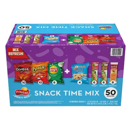 Frito Lay Snack Time Mix, Variety Pack Snacks, 50 Pk.