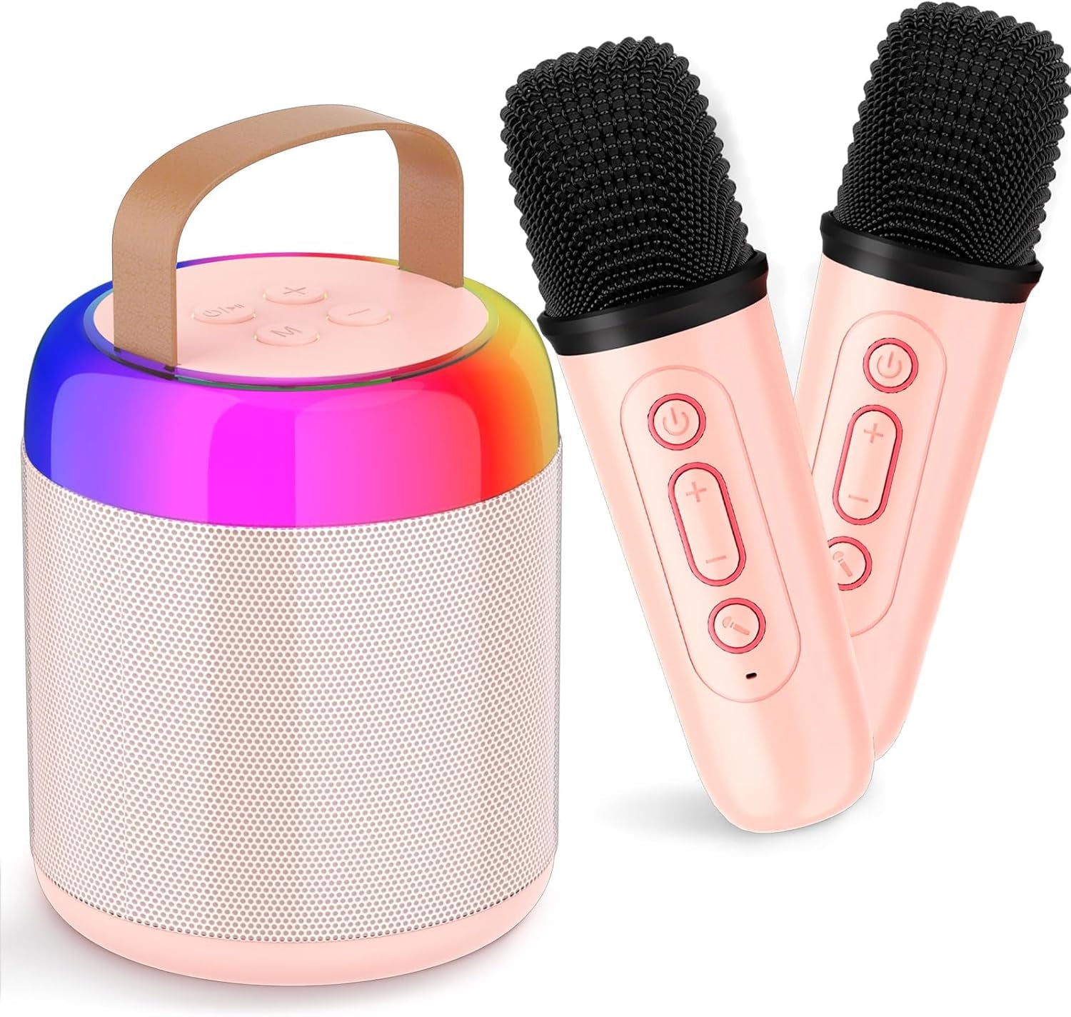 Karaoke Machine for Kids, Mini Portable Bluetooth Speaker with 2 Wireless Mics (CHOOSE)