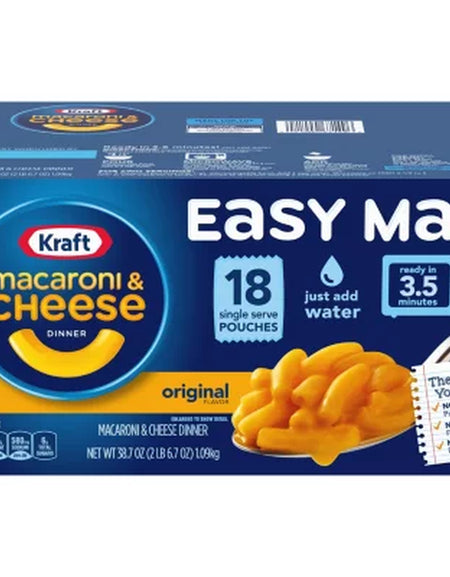 Kraft Easy Mac Original Flavor Single-Serve Pouches 18 Pk.