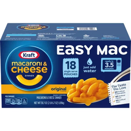 Kraft Easy Mac Original Flavor Single-Serve Pouches 18 Pk.