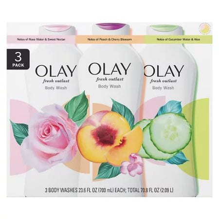 Olay Fresh Outlast Body Wash with Vitamin B3 Complex, 23.6 Fl. Oz., 3 Pk.