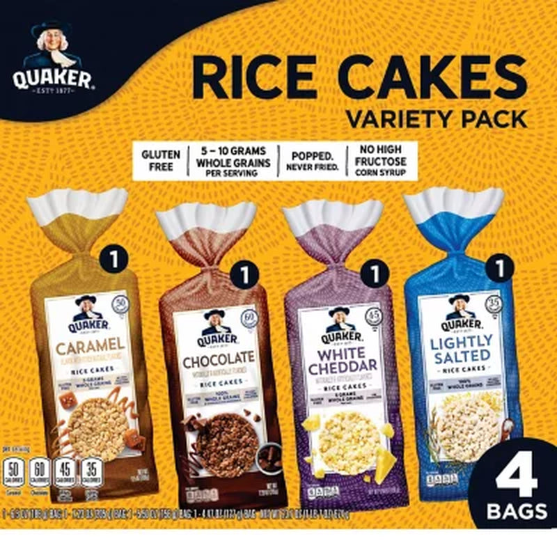 Quaker Rice Cakes, Variety Pack, 4 Pk.