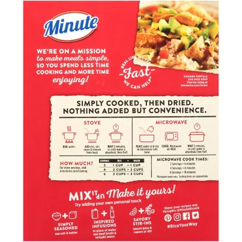 Minute Instant Light and Fluffy White Rice, 72Oz.