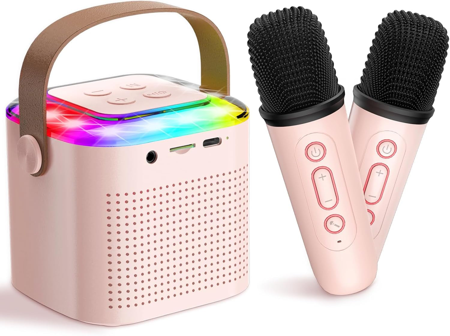 Karaoke Machine for Kids, Mini Portable Bluetooth Speaker with 2 Wireless Mics (CHOOSE)