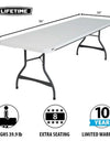 Lifetime 8' Commercial Grade Folding Table