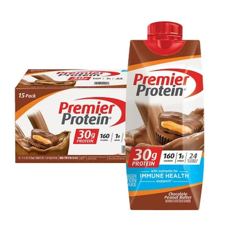 Premier Protein 30G High Protein Shake, Chocolate Peanut Butter, 11 Fl. Oz., 15 Pk.