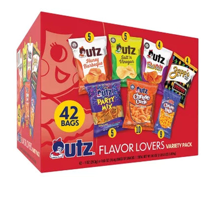 Utz Flavor-Lovers Variety Pack Chips, 42 Pk.