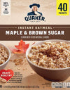 Quaker Instant Oatmeal, Maple Brown Sugar, 1.51 Oz., 40 Pk.