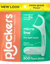 Micro Line Dental Floss Picks, Fold-Out Flippick, Tuffloss, Easy Storage with Sure-Zip Seal, Fresh Mint Flavor, 300 Count