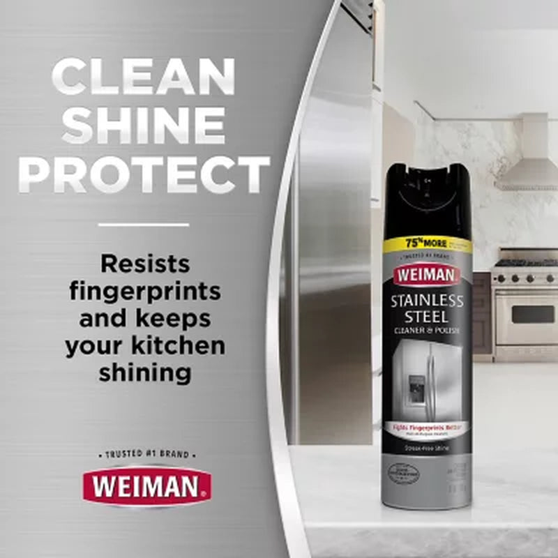 Weiman Stainless Steel Kitchen and Home Appliance Cleaner & Polish, 17 Oz., 3 Pk.