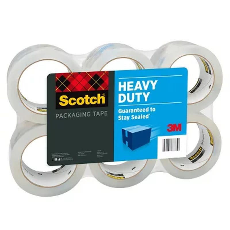 Scotch Heavy Duty Shipping Packaging Tape, 1.88" X 60.15 Yd, 6-Pack