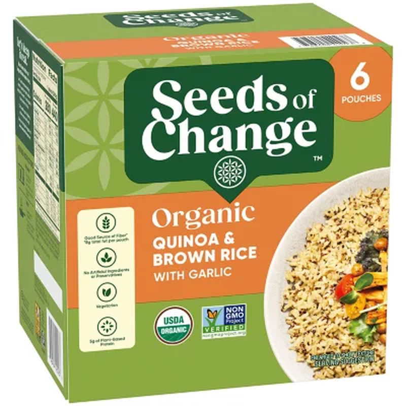 Seeds of Change Certified Organic Quinoa and Brown Rice with Garlic 8.5 Oz., 6 Pk.