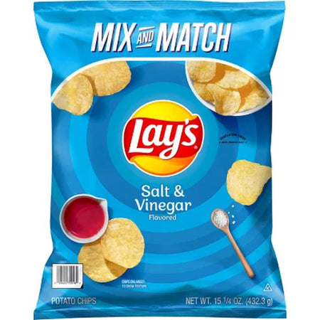 Lay'S Salt & Vinegar Flavored Potato Chips, 15.25 Oz.