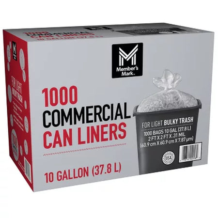 Member'S Mark 10 Gallon Commercial Trash Bags 1000 Ct.