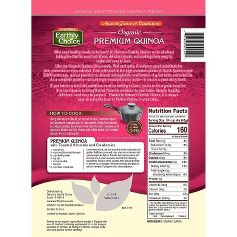 Nature'S Earthly Choice Organic Quinoa, 64Oz.