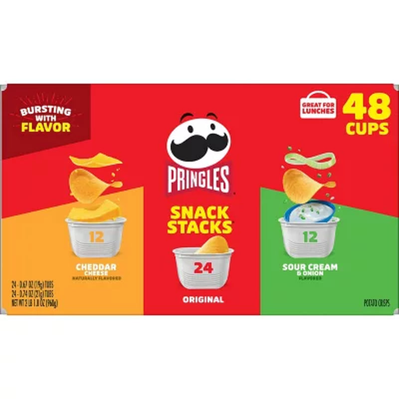 Pringles Snacks Stacks Variety Pack Chips, 48 Pk.