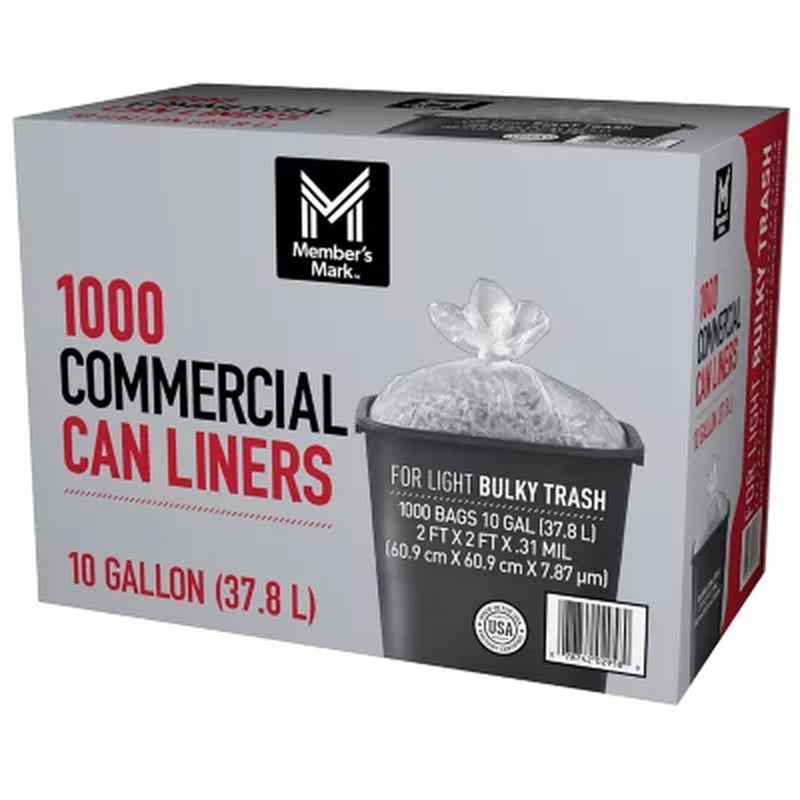 Member'S Mark 10 Gallon Commercial Trash Bags 1000 Ct.