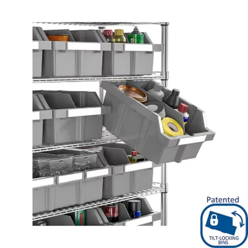 Seville Classics Extra Wide 7-Tier NSF 21-Bin Rack, 48" W X 14" D X 56" H