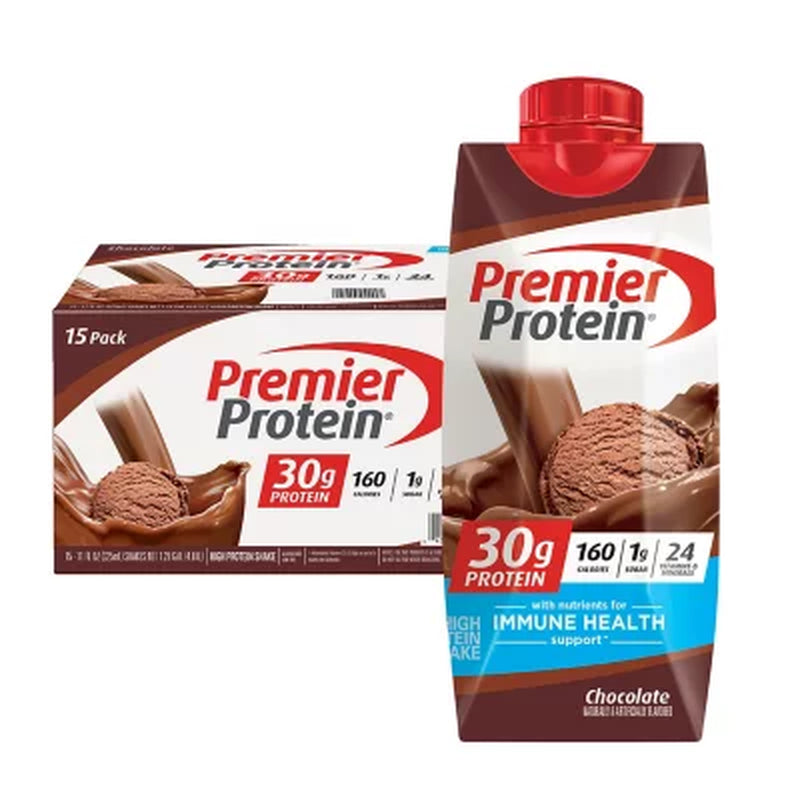 Premier Protein 30G High Protein Shake, Chocolate, 11 Fl. Oz., 15 Pk.