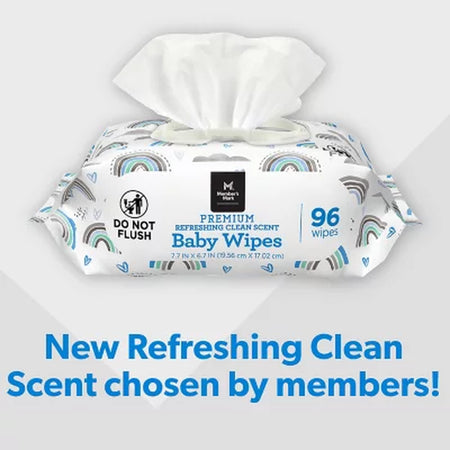 Member'S Mark Premium Baby Wipes, Refreshing Clean Scent, 12 Pk., 1152 Wipes