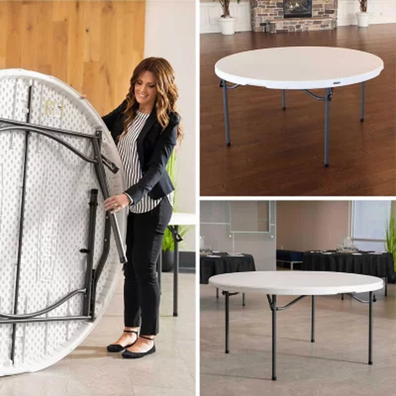 Lifetime 60" round Commercial Grade Nesting Folding Table, Choose Color