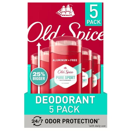 Old Spice High Endurance Deodorant, 48-Hr. Protection, Pure Sport, 3.0 Oz., 5 Pk.