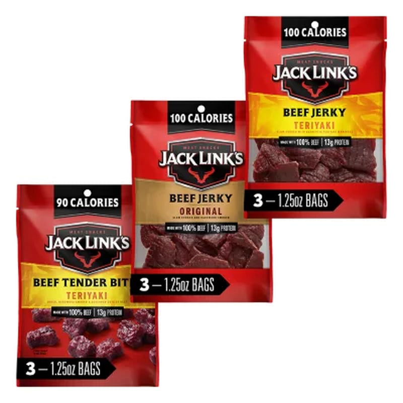 Jack Link'S Variety Pack Beef Jerky, 1.25 Oz., 9 Pk.