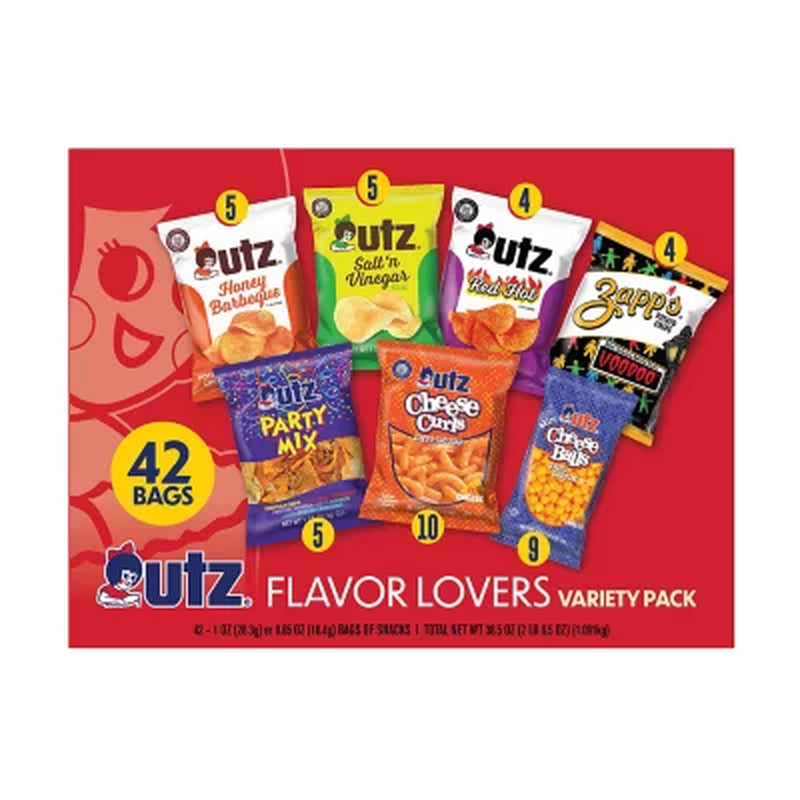 Utz Flavor-Lovers Variety Pack Chips, 42 Pk.