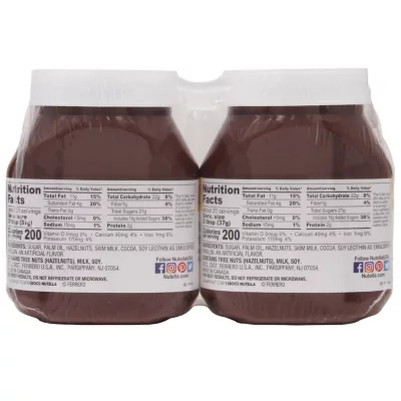 Nutella Hazelnut Spread with Cocoa, 26.5 Oz., 2 Pk.