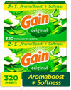 Gain Dryer Sheets, Original (320Ct.)