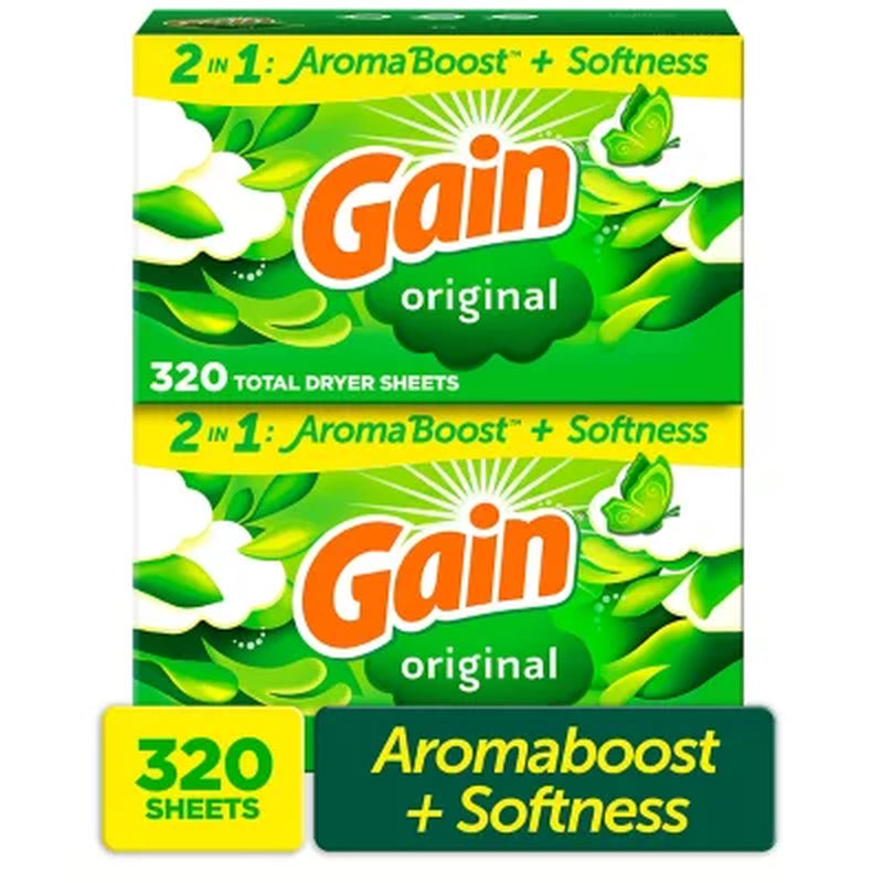 Gain Dryer Sheets, Original (320Ct.)