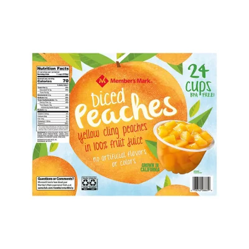 Member'S Mark Diced Peach Cups, 4 Oz., 24 Ct.