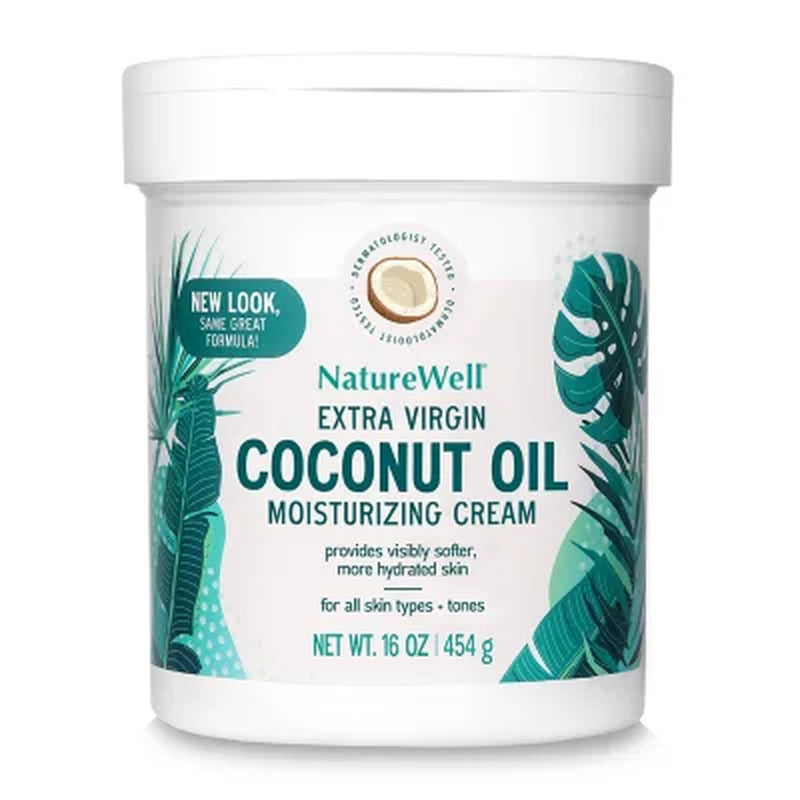 Naturewell Extra Virgin Coconut Oil Moisturizing Cream, 16 Oz.