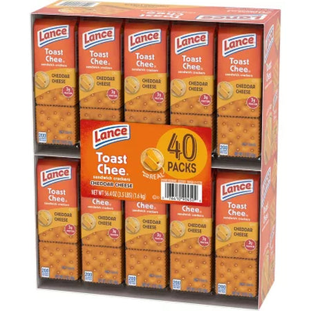 Lance Toastchee Cheddar Cheese, 1.41 Oz., 40 Pk.