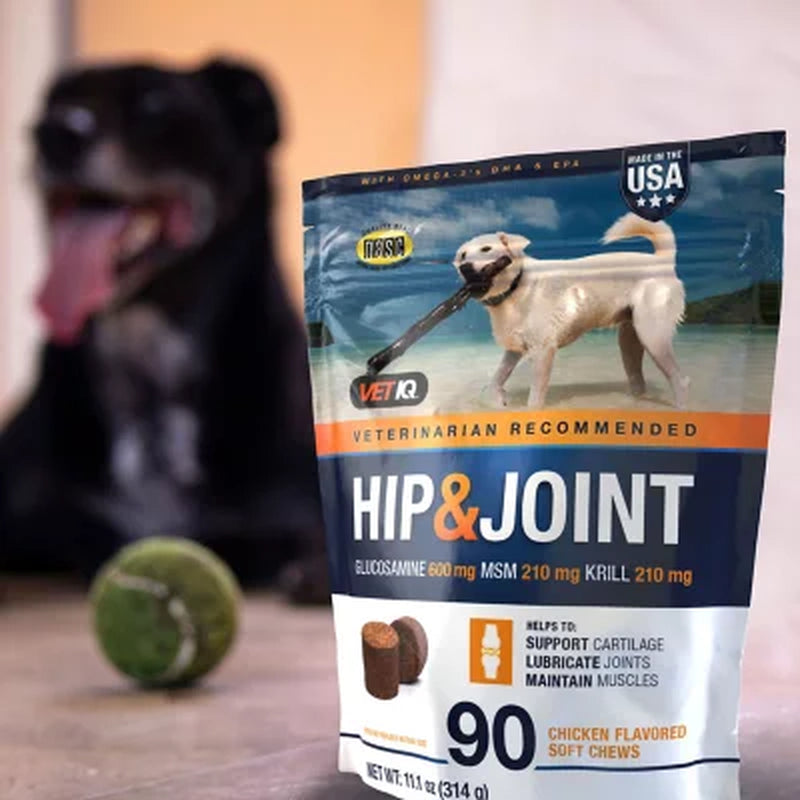 VETIQ Maximum Strength Hip & Joint Soft Dog Chews, Chicken Flavored, 180 Ct.