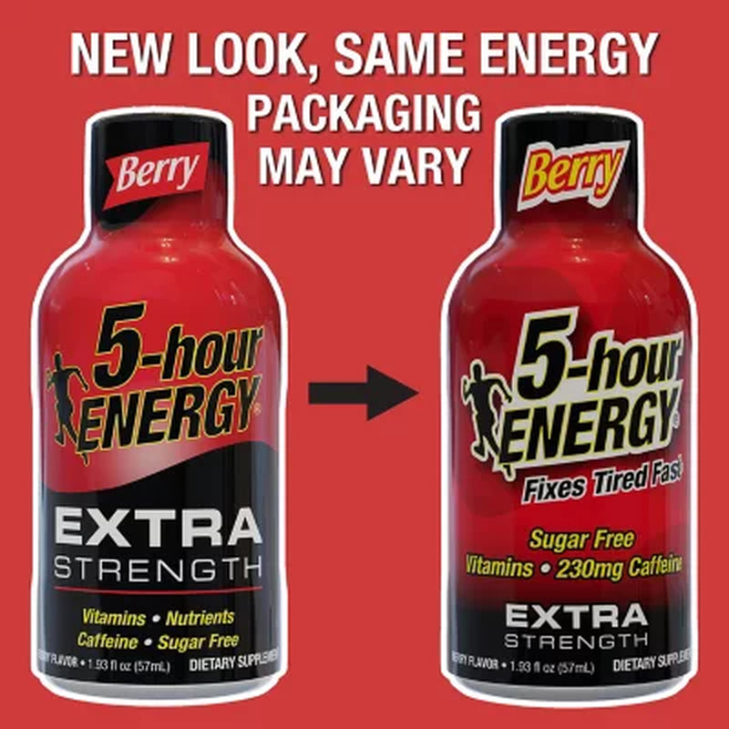 5-Hour ENERGY Shot, Extra Strength, Berry 1.93 Oz., 24 Pk.