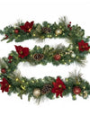 Christmas 9' Pre-Lit Decorated Garland Classic Holiday Decoration