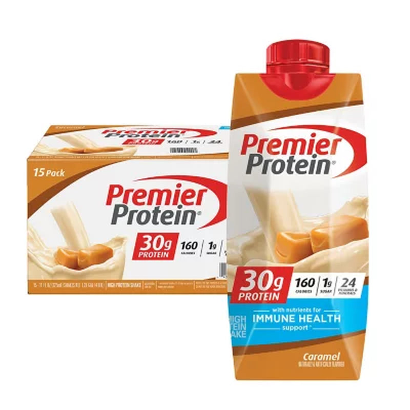 Premier Protein 30G High Protein Shake, Caramel 11 Fl. Oz., 15 Pk.