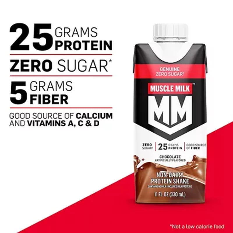 Muscle Milk 25G Genuine Protein Shake, Chocolate, 11 Fl. Oz., 18 Pk.