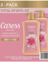 Caress Daily Silk Hydrating Body Wash, White Peach & Orange Blossom, 30 Fl. Oz., 2 Pk.