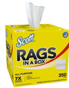 Scott Rags in a Box, White, All Purpose 350 Sheets/Box