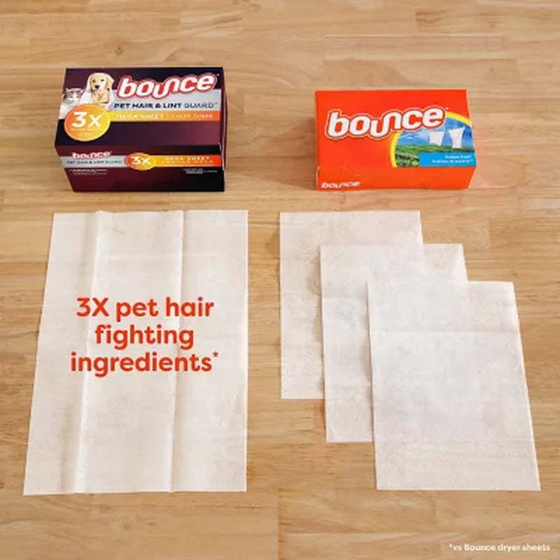 Bounce Pet Hair & Lint Guard Mega Dryer Sheets, Fresh Scent, 210 Ct.